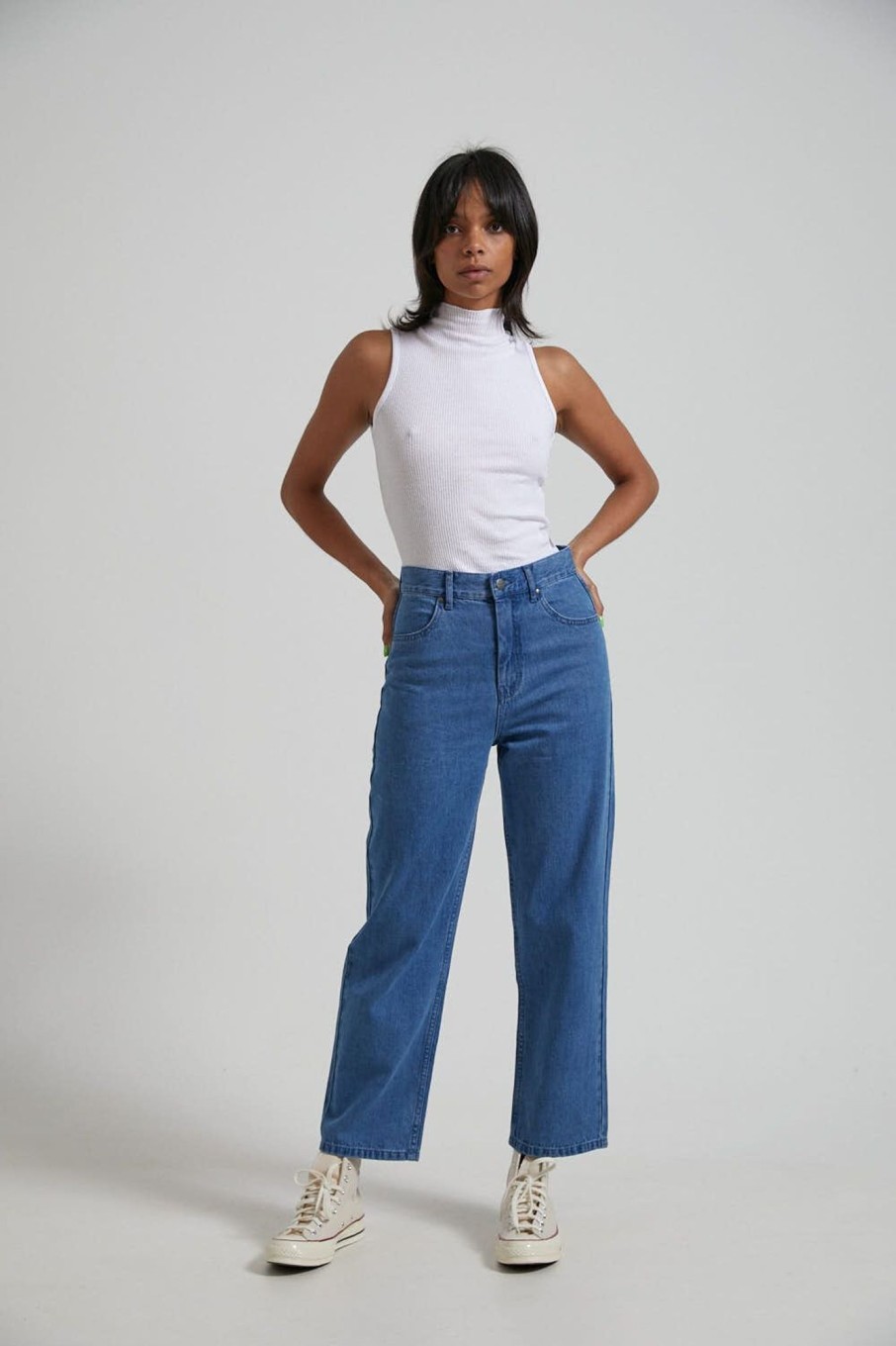 Women'S Clothing Afends | Shelby - Hemp Denim High Waist Wide Leg Jeans