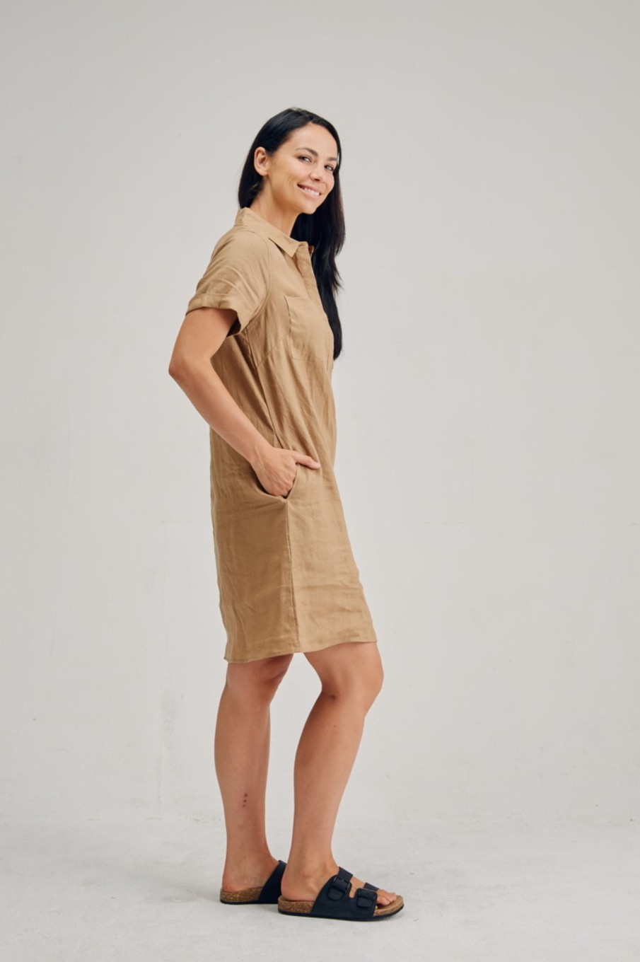 Women'S Clothing Braintree Hemp | Stella - 100% Hemp Shirt Dress