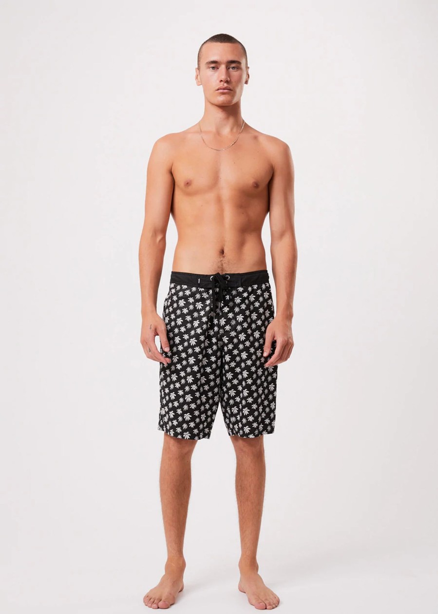 Men'S Clothing Afends | Pascale - Hemp Fixed Waist Boardshorts Black