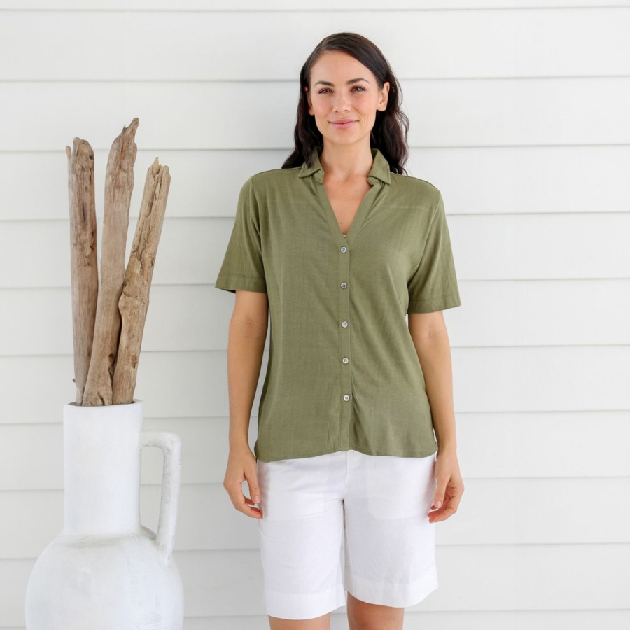 Women'S Clothing Braintree Hemp | Harper - Bamboo Jersey Shirt