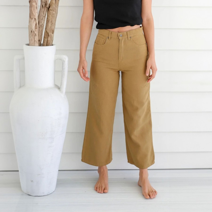 Women'S Clothing Braintree Hemp | Taylor - Wide Leg Pants Mustard