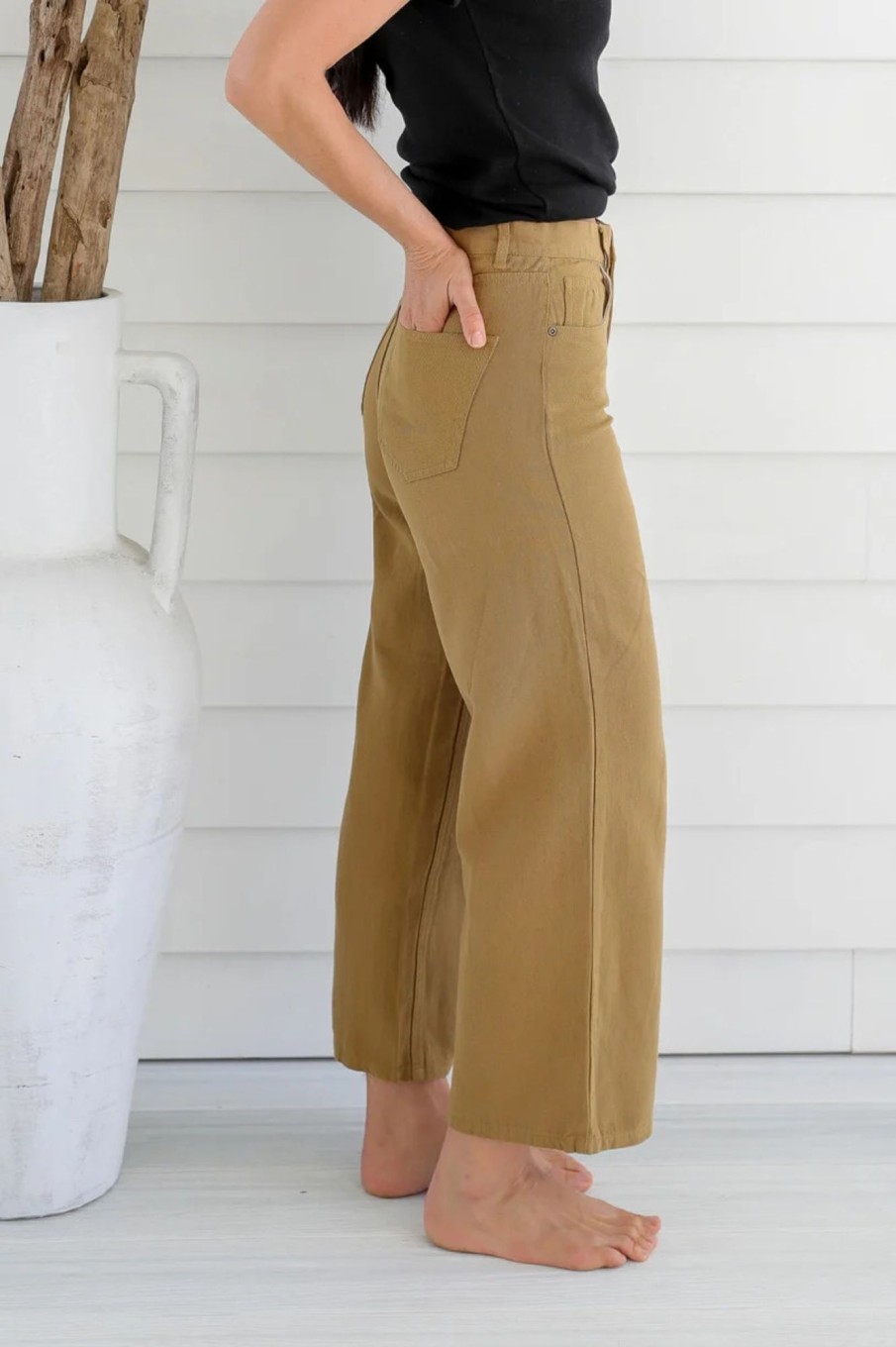 Women'S Clothing Braintree Hemp | Taylor - Wide Leg Pants Mustard