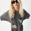 Women'S Clothing Afends | Euphoria - Hemp Oversized Graphic T-Shirt Steel