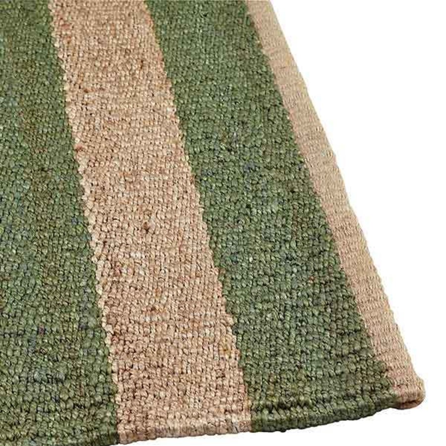 Homewares Armadillo | Nest Weave Awning Stripe Rug - Celadon/Natural - 1.4 X 2M