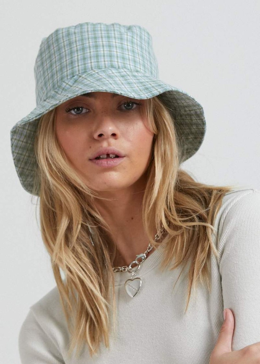 Accessories Afends | Billy - Hemp Bucket Hat Moss Check