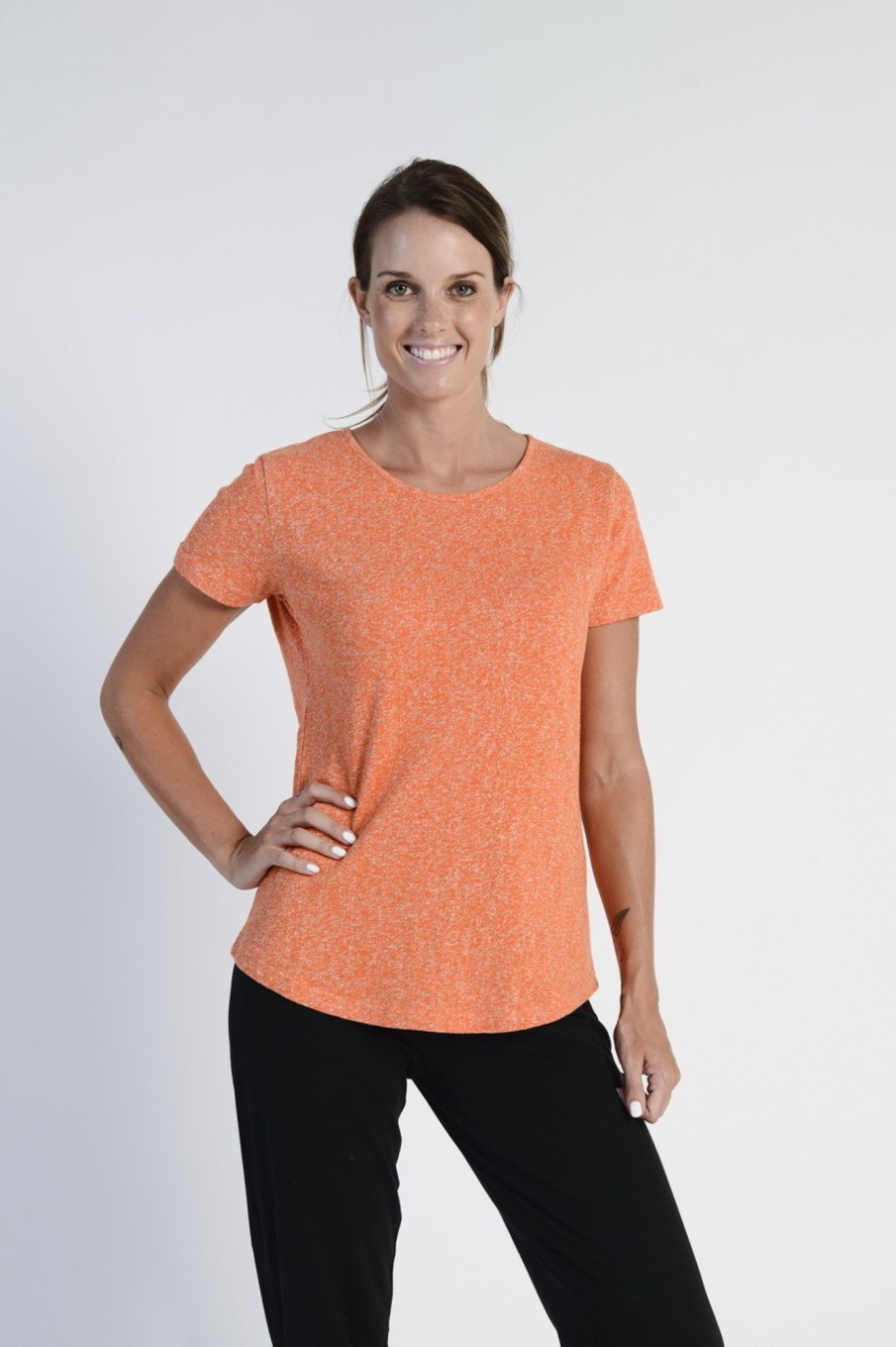 Women'S Clothing Braintree Hemp | Hemp Cotton Flecked Tee Orange