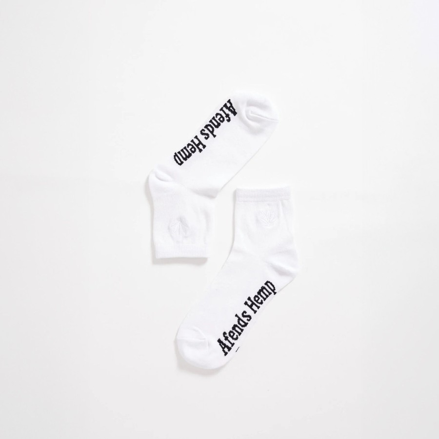 Men'S Clothing Afends | Happy Hemp - Ankle Socks One Pack - White - Os