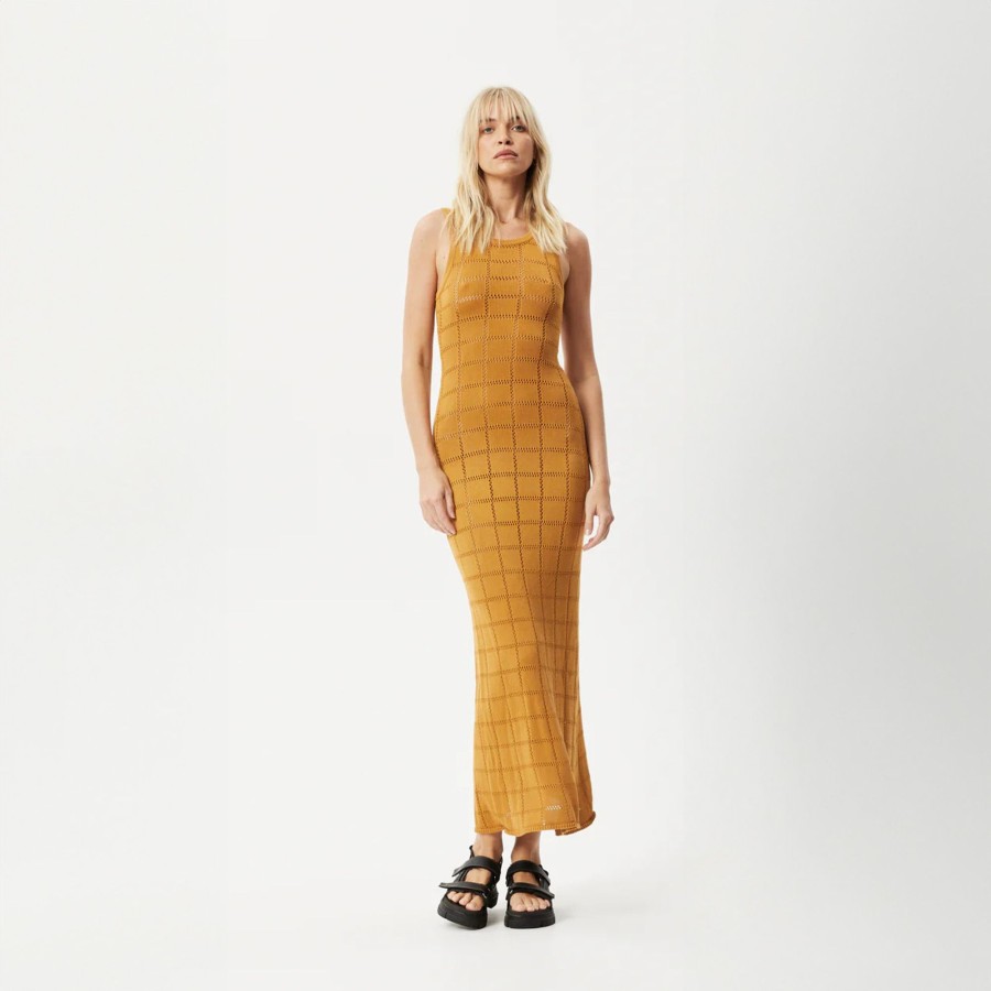 Women'S Clothing Afends | Femme - Knit Maxi Dress Mustard