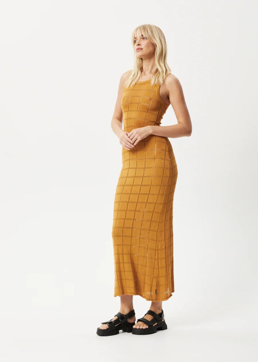 Women'S Clothing Afends | Femme - Knit Maxi Dress Mustard