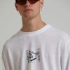 Men'S Clothing Afends | Chaos Theory - Hemp Retro Fit Long Sleeve Tee White