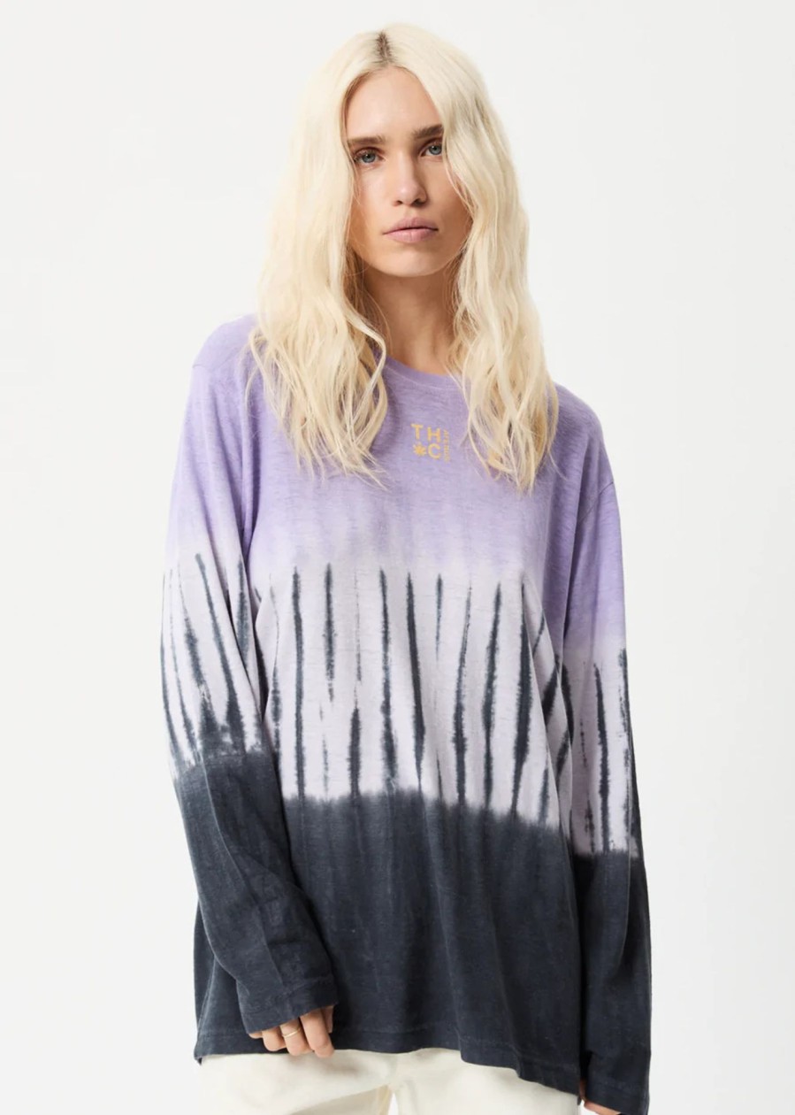 Women'S Clothing Afends | Moonshadow - Hemp Washed Long Sleeve T-Shirt Plum