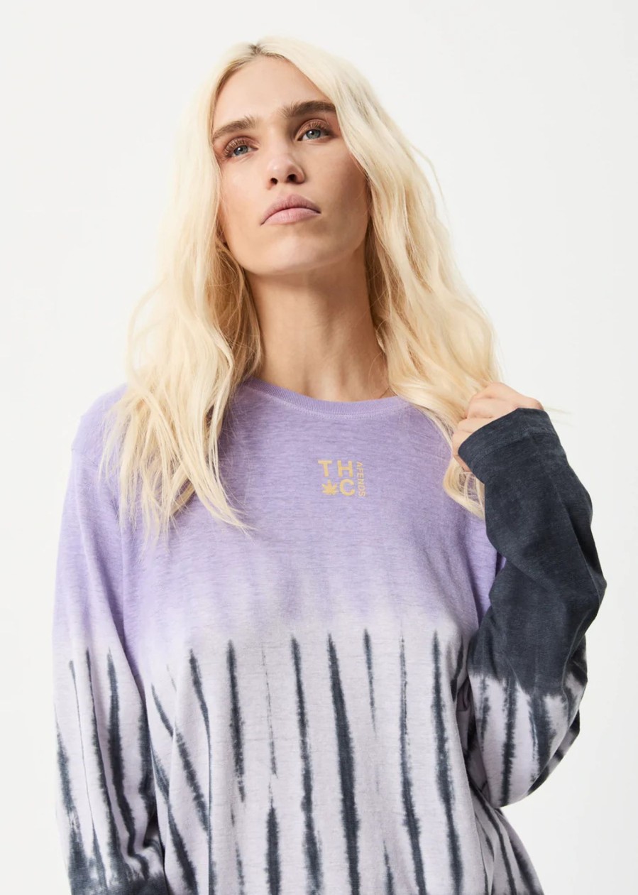 Women'S Clothing Afends | Moonshadow - Hemp Washed Long Sleeve T-Shirt Plum