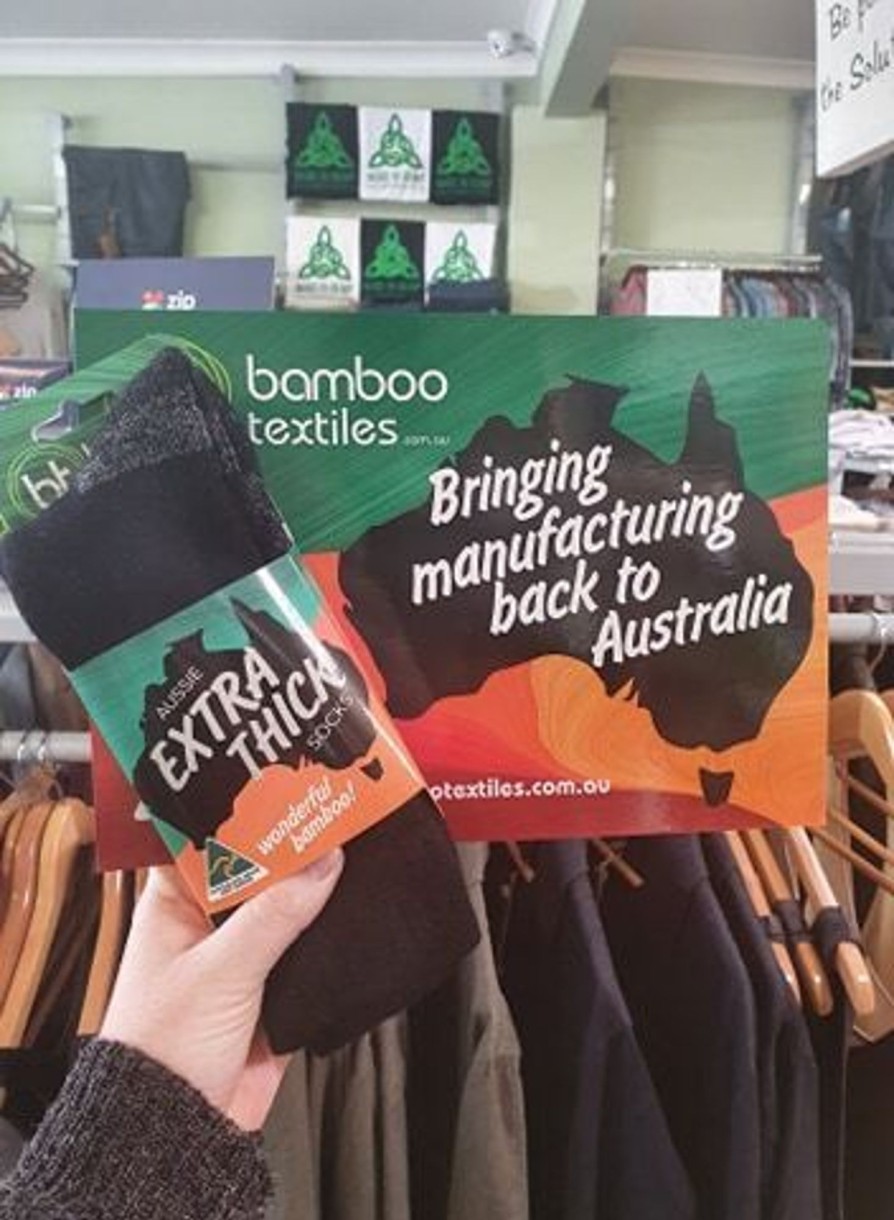 Women'S Clothing Bamboo Textiles | Aussie Made - Extra Thick Socks Black