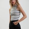 Women'S Clothing Afends | Moby - Hemp Striped High Neck Tank Shadow