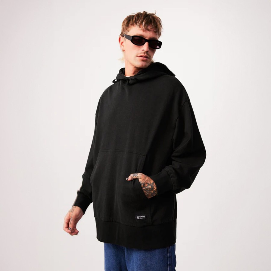 Men'S Clothing Afends | All Day - Hemp Hoodie Black